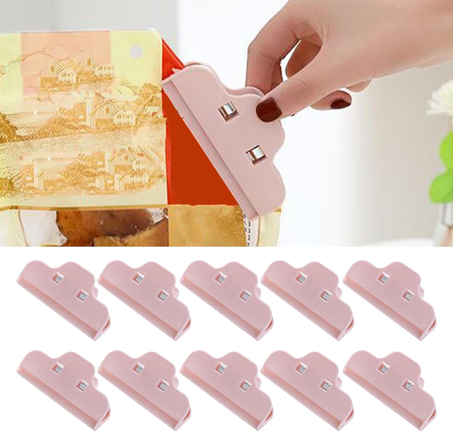 PLASTIC SEALER CLIPS – AIRTIGHT & DURABLE – KEEP FOOD FRESH LONGER–MOISTURE PROOF FOR SNACKS,BREAD,COFFE KITCHEN MUST HAVE.
