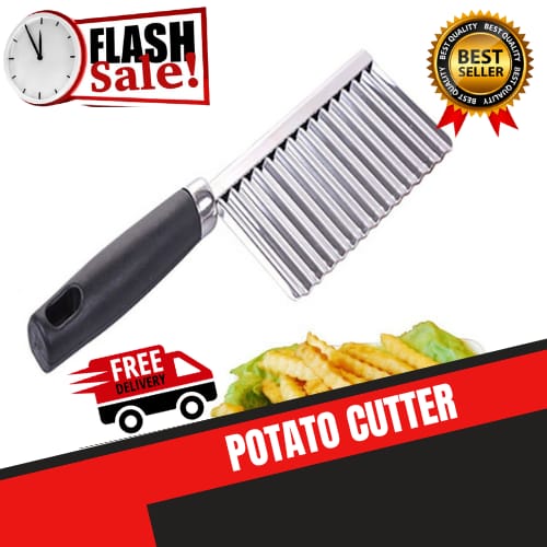 Wavy Fries Slicer – Stainless Steel Crinkle Chopper for Perfect Homemade Chips & Veggies
