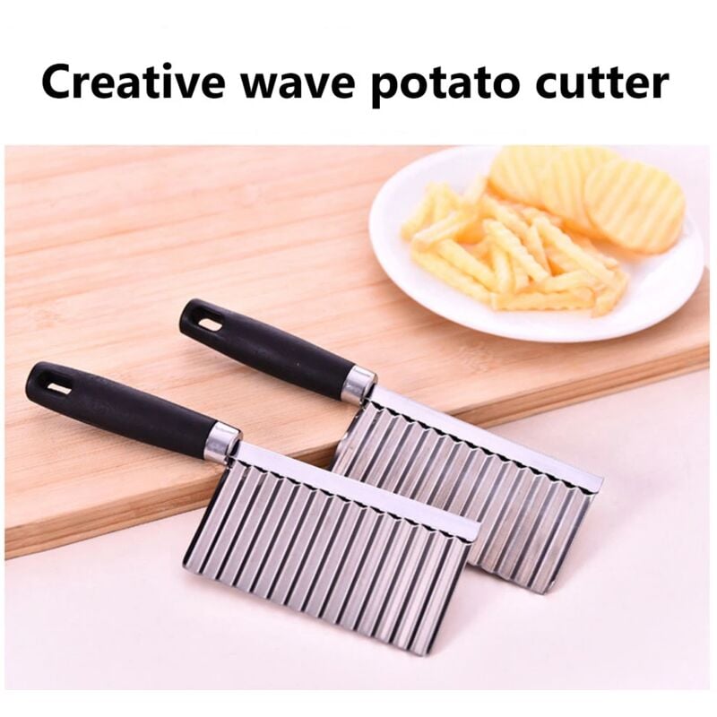 Wavy Fries Slicer – Stainless Steel Crinkle Chopper for Perfect Homemade Chips & Veggies