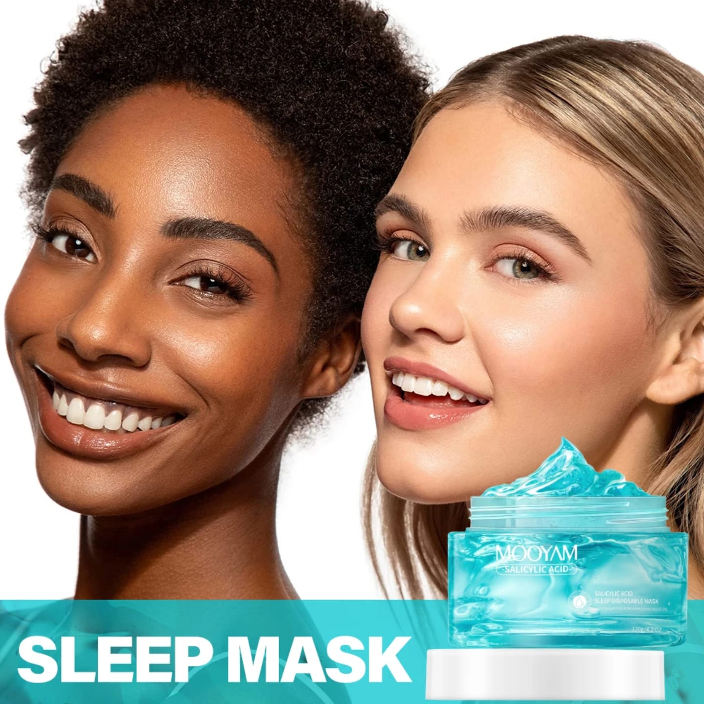 Mooyam Salicylic Acid Sleep Mask 120g Overnight Gel-Based Facial Treatment for Hydration, Exfoliation & Clear, Translucent  glass Skin Deeply Nourishes & Soothes All Skin Types