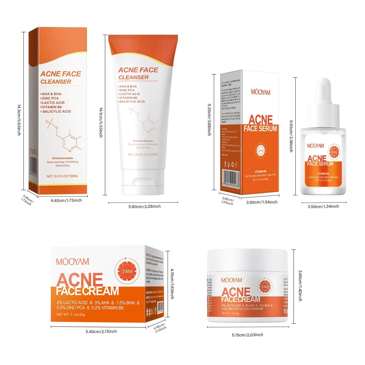[Verified Original] Mooyam 3-in-1 Acne Treatment Set - AHA/BHA & Salicylic Acid Formula for Clear Skin, Oil Control & Pimple Removal