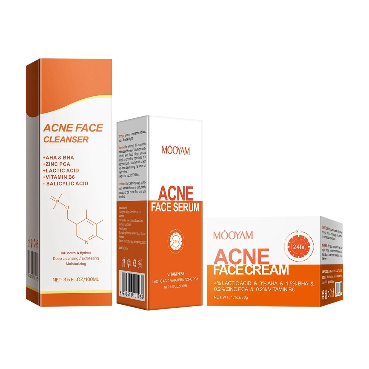 [Verified Original] Mooyam 3-in-1 Acne Treatment Set - AHA/BHA & Salicylic Acid Formula for Clear Skin, Oil Control & Pimple Removal