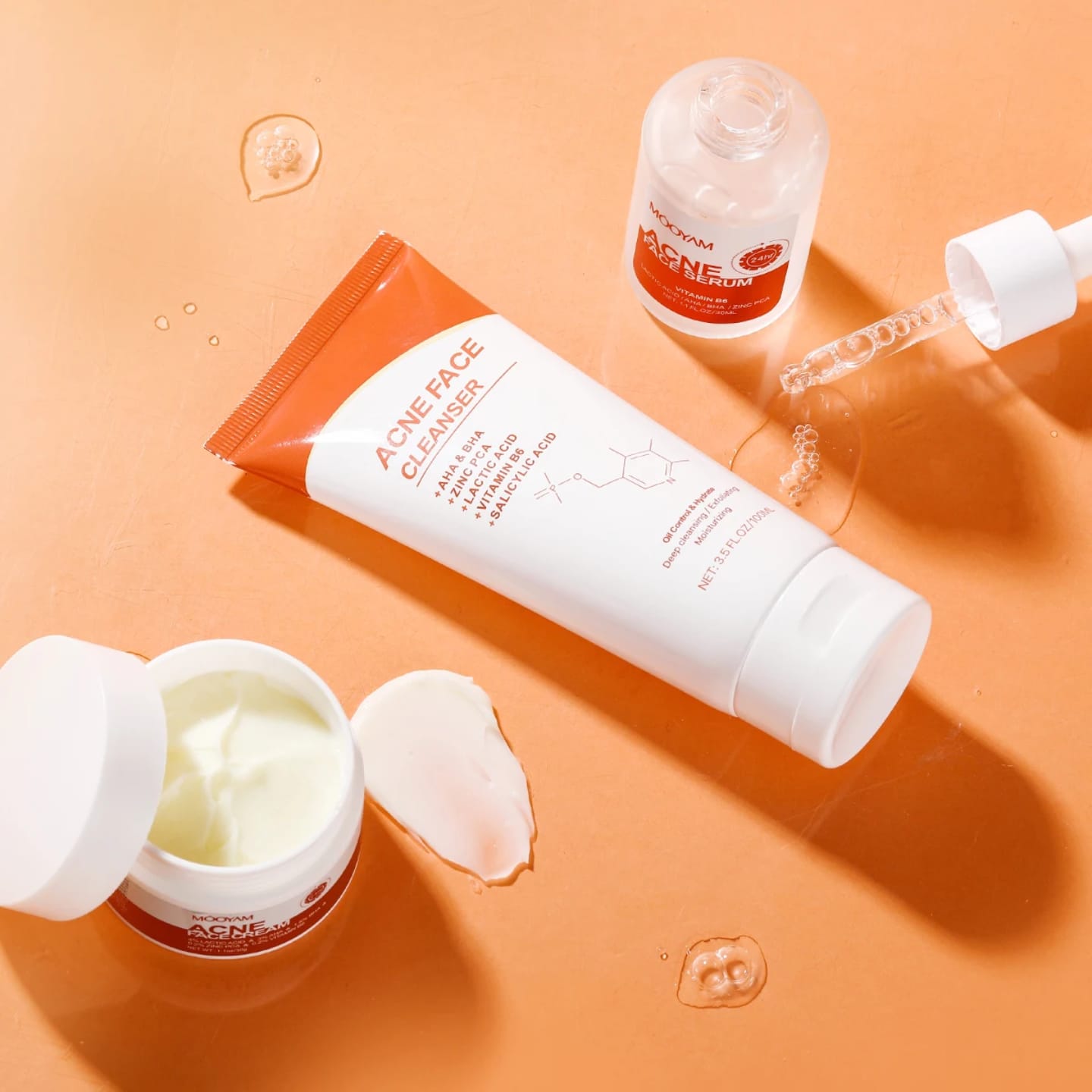 [Verified Original] Mooyam 3-in-1 Acne Treatment Set - AHA/BHA & Salicylic Acid Formula for Clear Skin, Oil Control & Pimple Removal