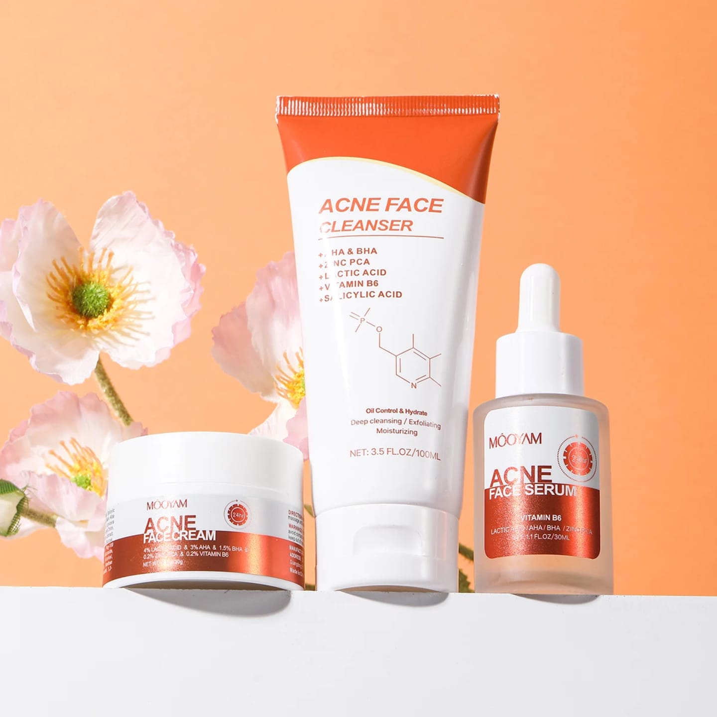 [Verified Original] Mooyam 3-in-1 Acne Treatment Set - AHA/BHA & Salicylic Acid Formula for Clear Skin, Oil Control & Pimple Removal