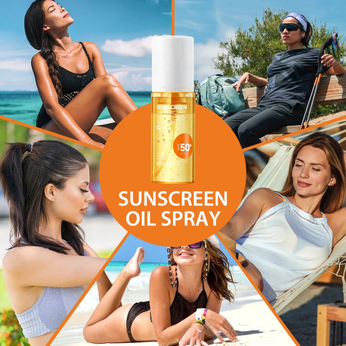 Mooyam Sunscreen Oil Spray SPF 50+ – 24H UVA/UVB Protection, Anti-Tanning & Anti-Aging (100ml) Ultimate Sun Protection for Glowing Skin