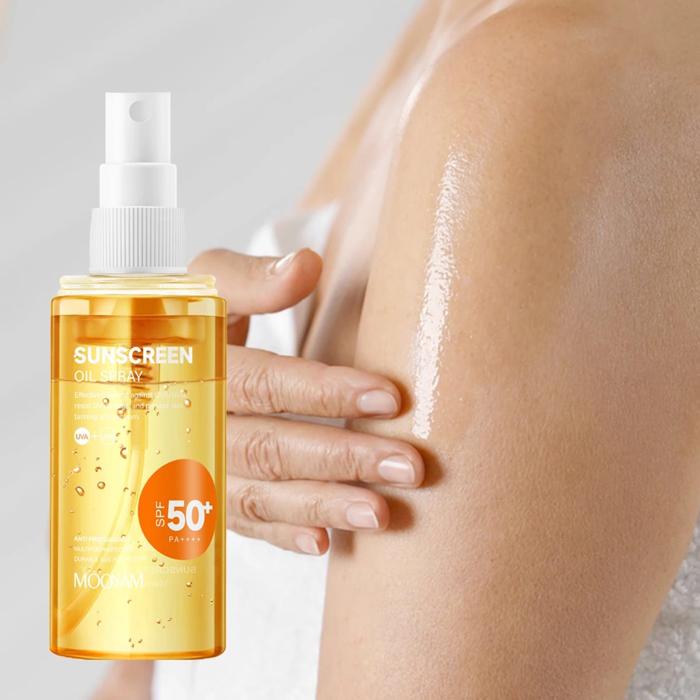 Mooyam Sunscreen Oil Spray SPF 50+ – 24H UVA/UVB Protection, Anti-Tanning & Anti-Aging (100ml) Ultimate Sun Protection for Glowing Skin