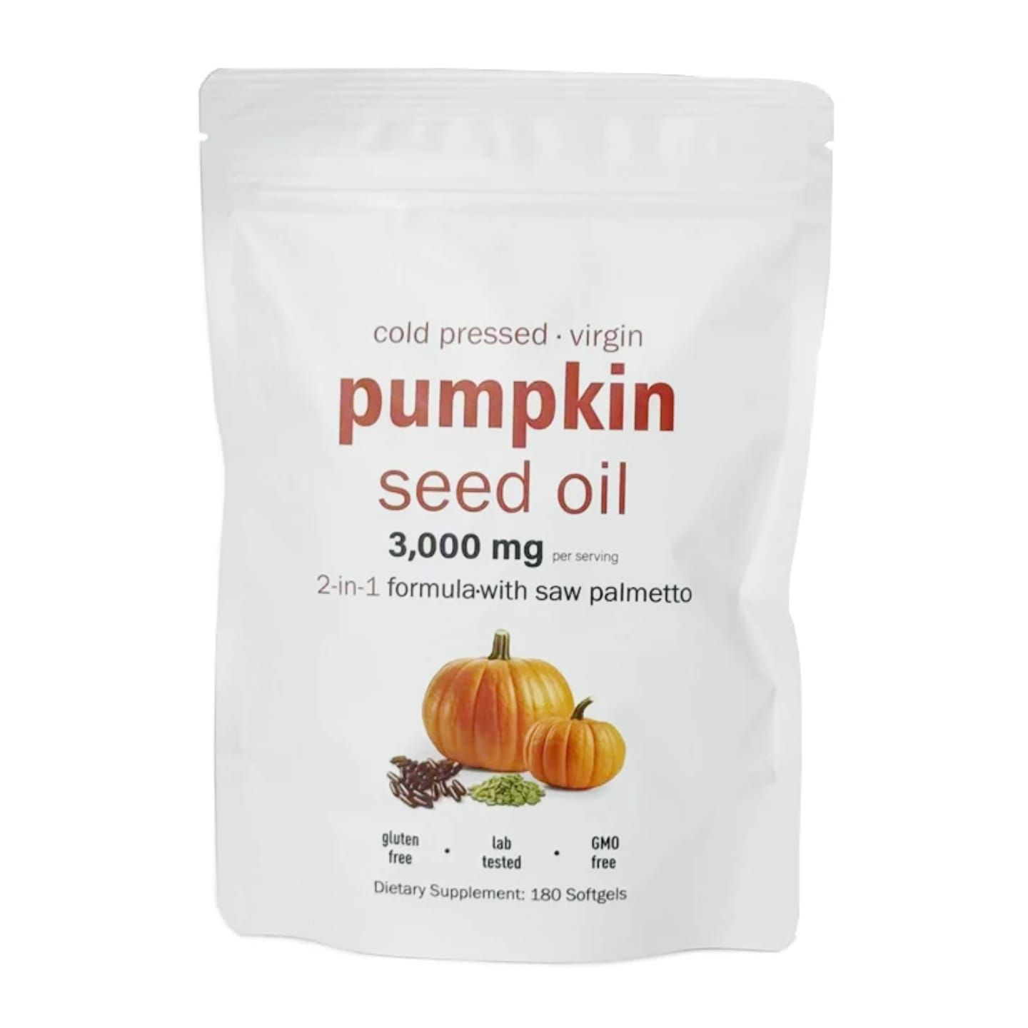 Pure Cold-Pressed Pumpkin Seed Oil 3000mg with Saw Palmetto support prostate health, hair growth, urinary function & hormonal balance for Men’s & Women’s Wellness 180 Softgels