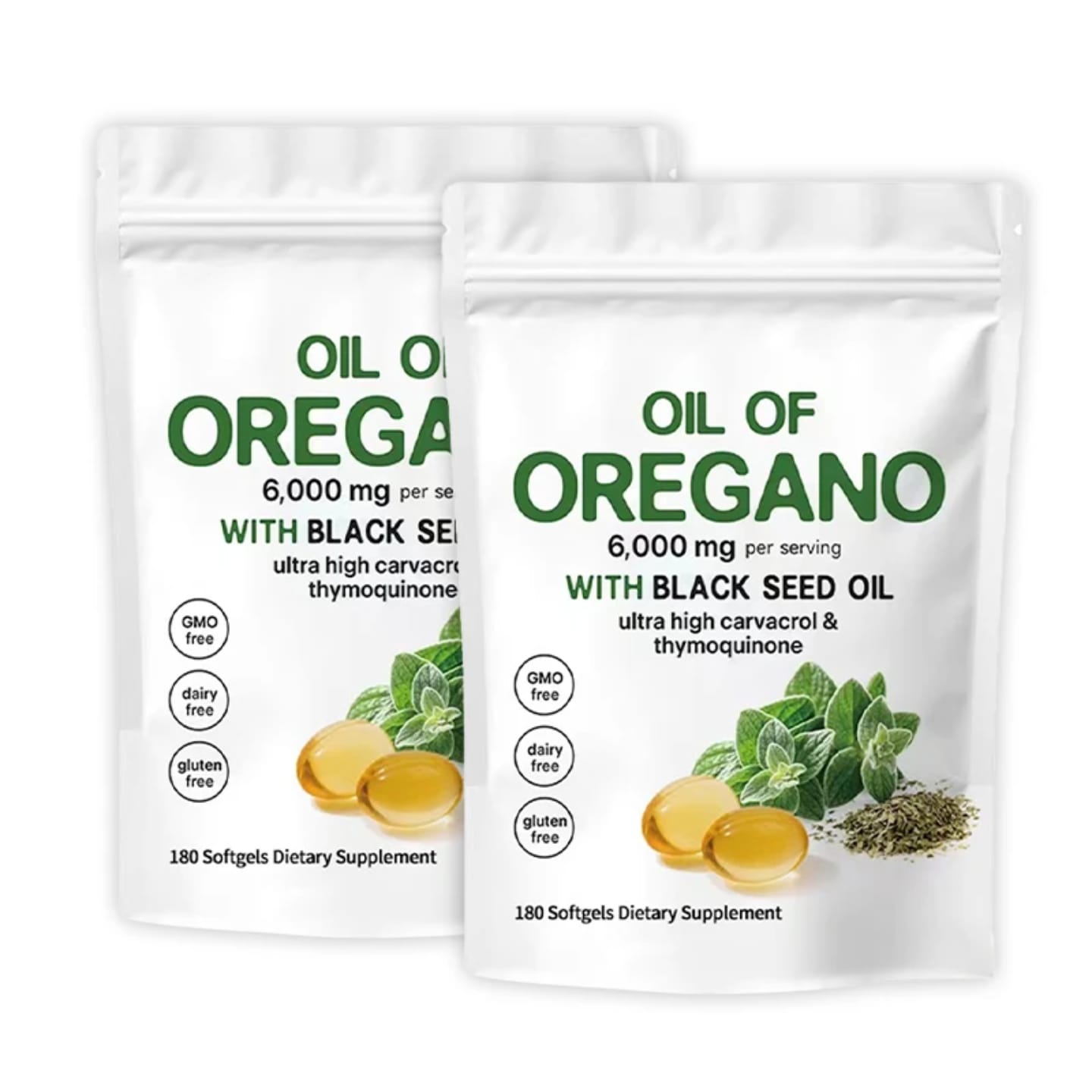 Oil of Oregano 6,000mg with Black Seed Oil – 180 Softgels | Immune Booster, Antioxidant & Respiratory Support | Ultra High Carvacrol (80%) + Thymoquinone | Natural Antibacterial, Antiviral