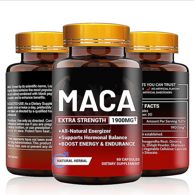 MACA ROOT LIBIDO BOOST EXTRA STRENGTH 1900MG (60 CAPSULES) - MEN'S VITALITY, ENERGY, ENDURANCE, HORMONAL BALANCE, SEX DRIVE & STAMINA BOOSTER FOR MEN & WOMEN