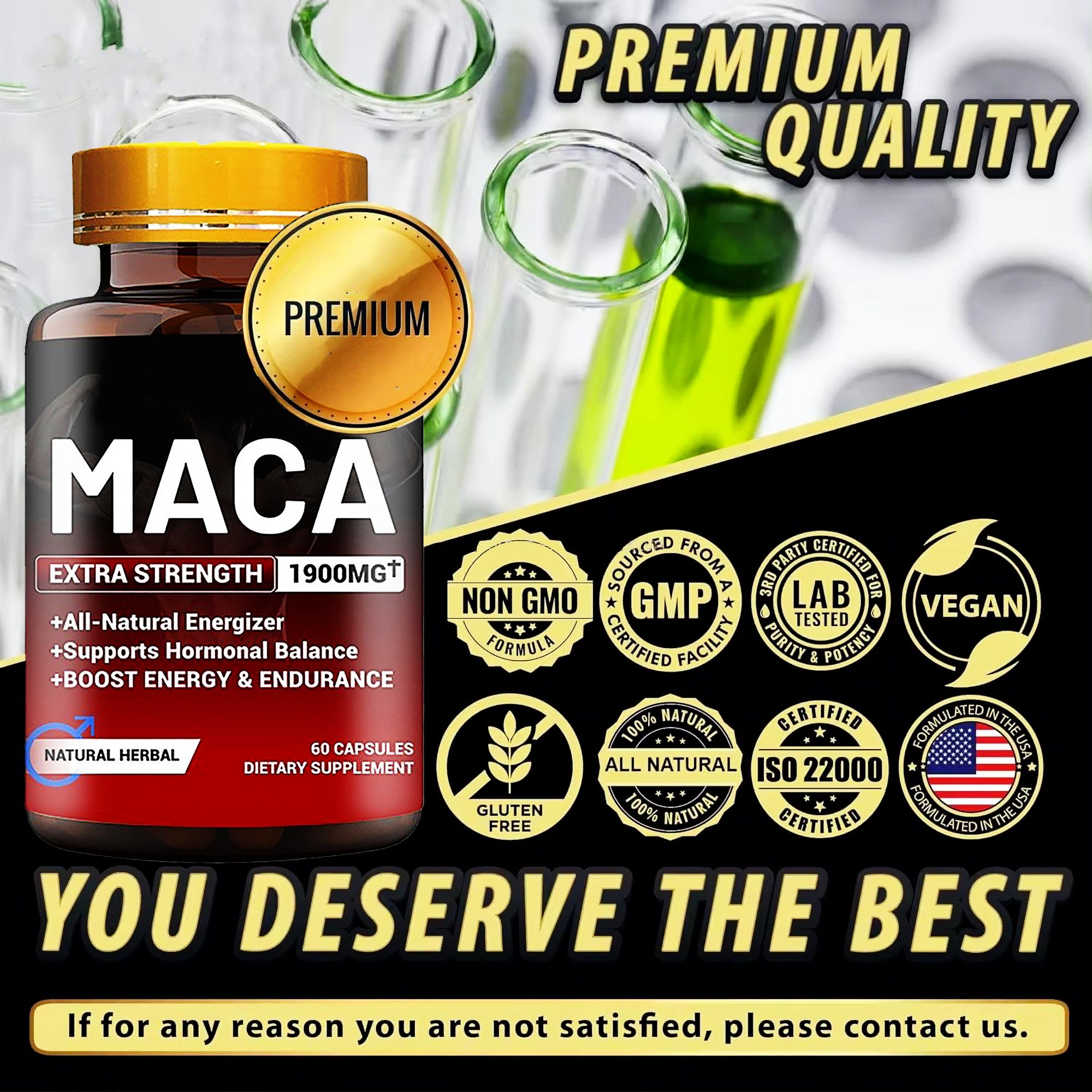 MACA ROOT LIBIDO BOOST EXTRA STRENGTH 1900MG (60 CAPSULES) - MEN'S VITALITY, ENERGY, ENDURANCE, HORMONAL BALANCE, SEX DRIVE & STAMINA BOOSTER FOR MEN & WOMEN