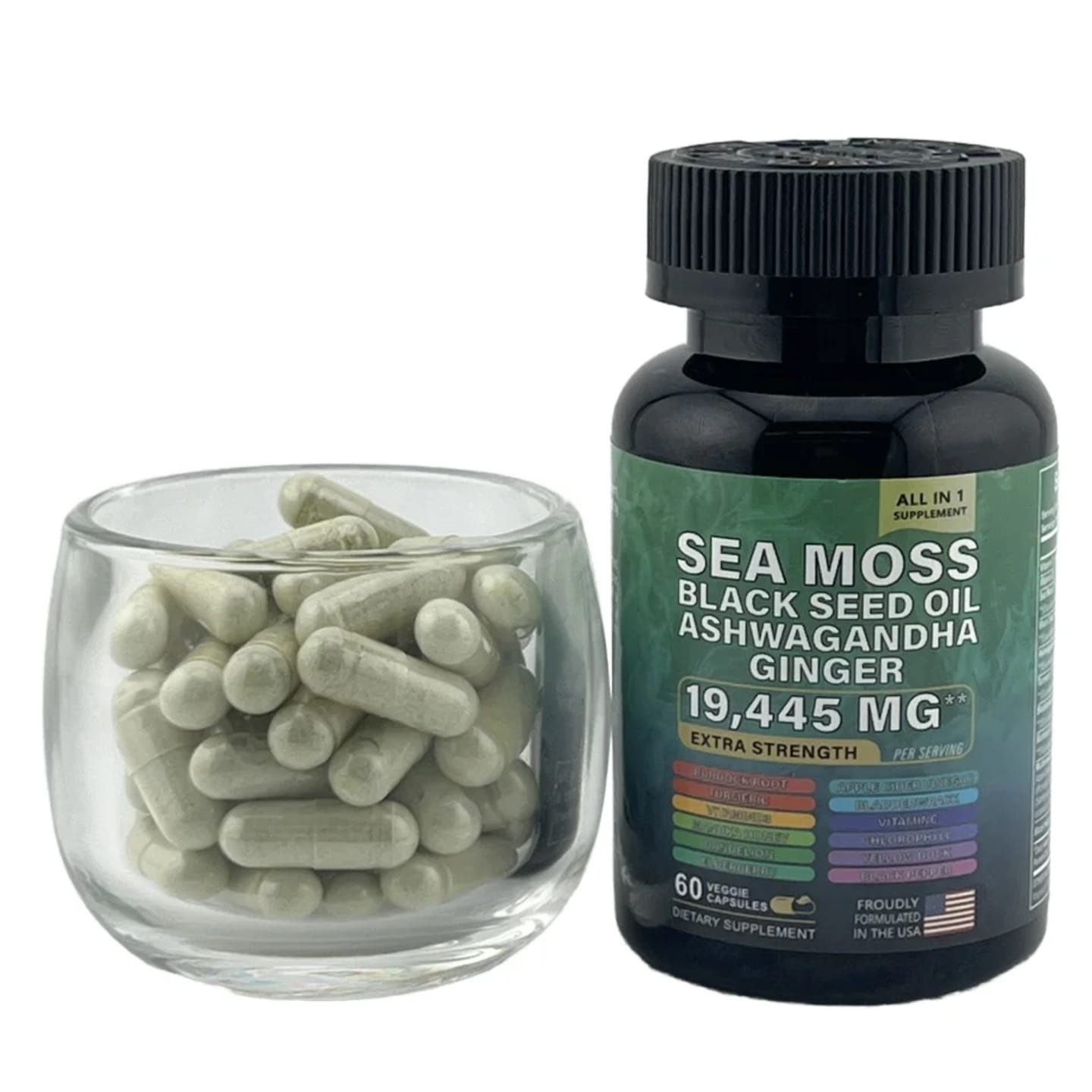 Sea Moss Supplement - Supports Thyroid Health, Anti-aging, Antioxidant, Improve Immunity, Detox, Beauty Health