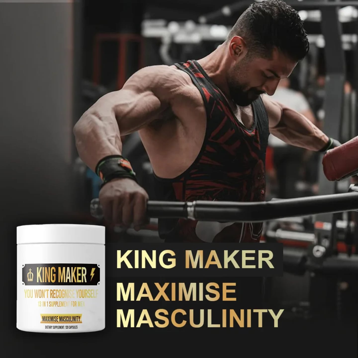 KING MAKER 13-IN-1 MEN'S SUPPLEMENT – BOOSTS LIBIDO, ERECTION, TESTOSTERONE, STAMINA, ENDURANCE & SEXUAL PERFORMANCE (120 CAPS)