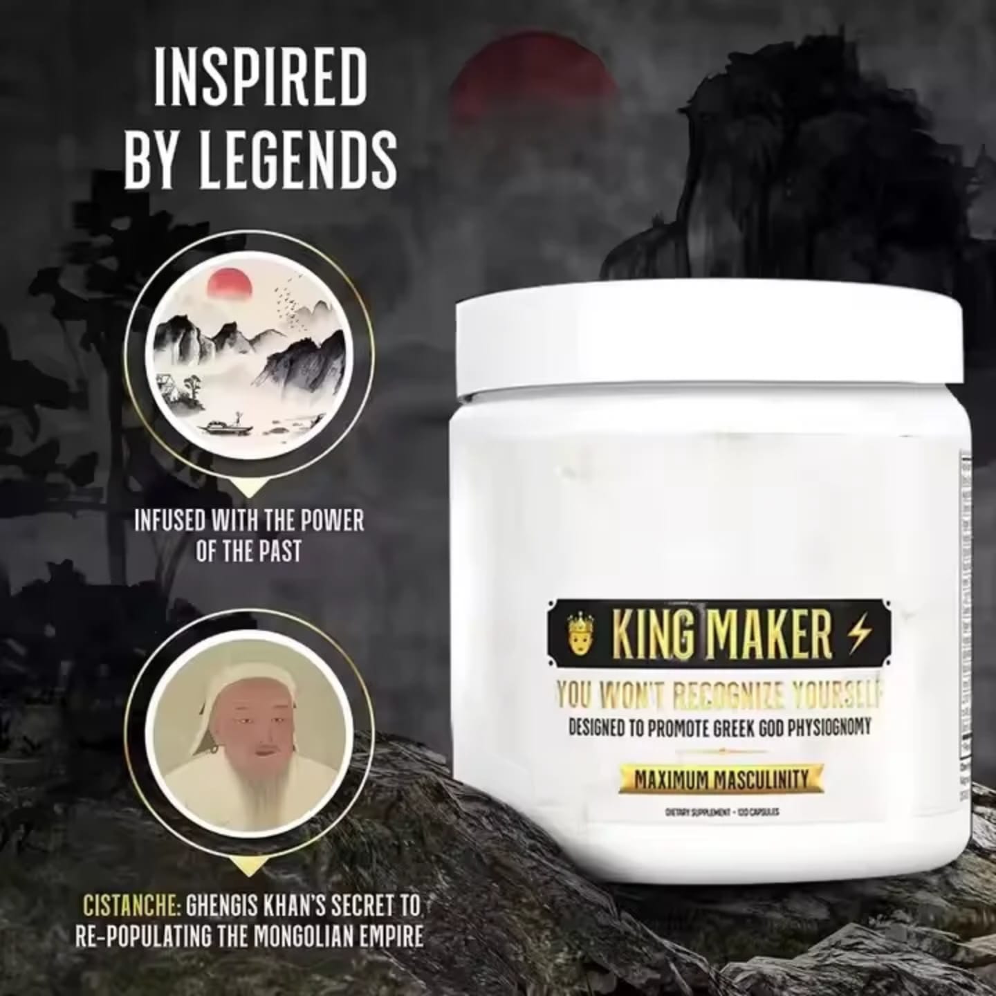 KING MAKER 13-IN-1 MEN'S SUPPLEMENT – BOOSTS LIBIDO, ERECTION, TESTOSTERONE, STAMINA, ENDURANCE & SEXUAL PERFORMANCE (120 CAPS)