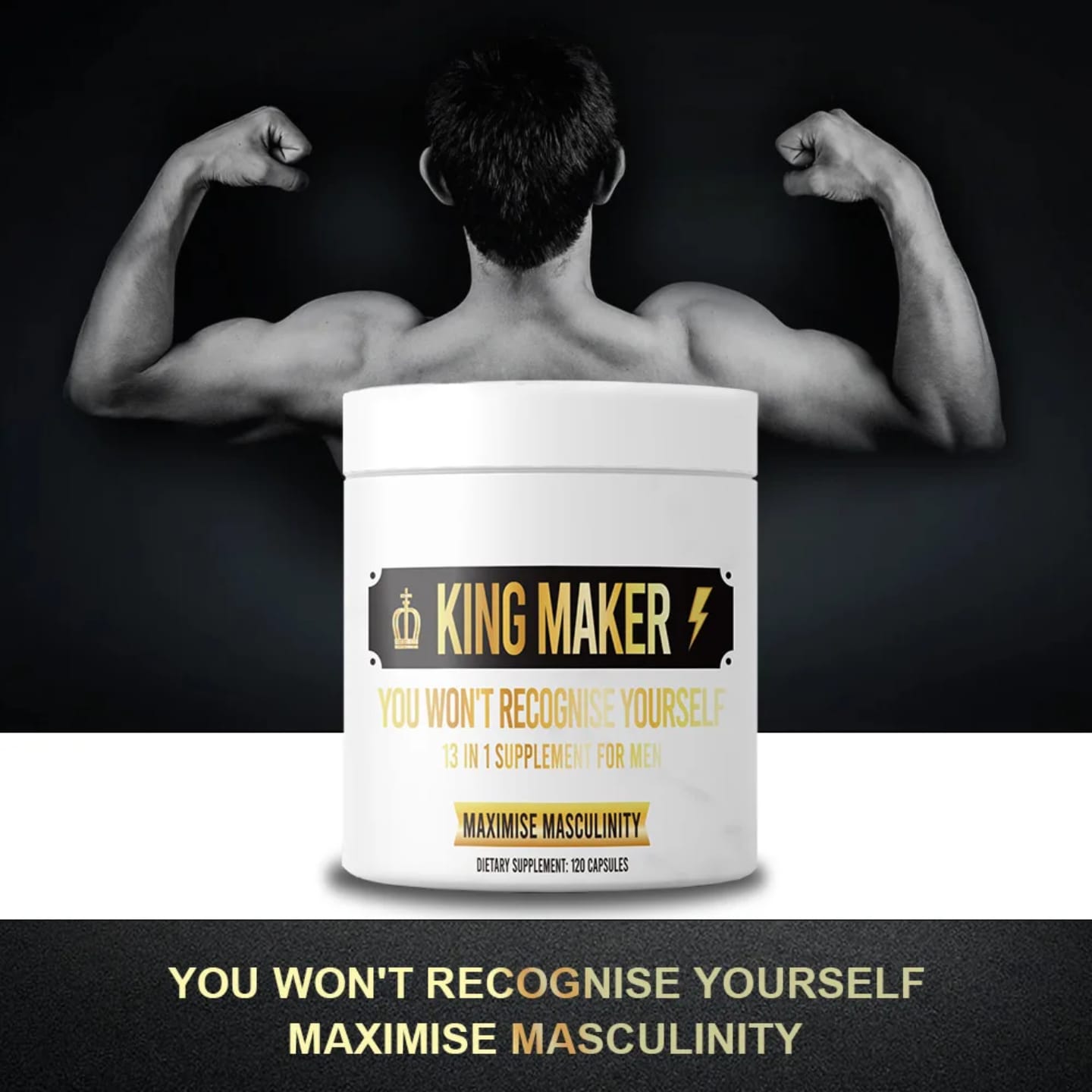 KING MAKER 13-IN-1 MEN'S SUPPLEMENT – BOOSTS LIBIDO, ERECTION, TESTOSTERONE, STAMINA, ENDURANCE & SEXUAL PERFORMANCE (120 CAPS)
