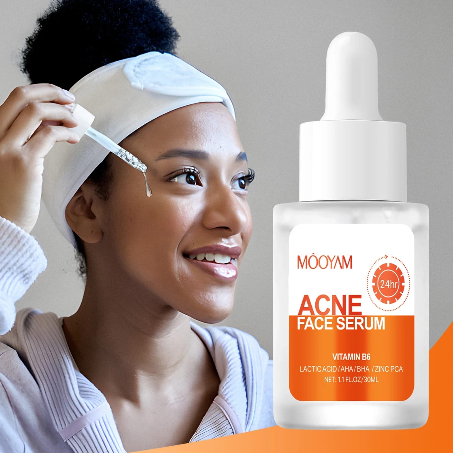 MOOYAM Acne Serum: Your Double Agent Against Breakouts Fade post-acne scars for even tone skin, Dissolve pore-clogging oil & dirt and Calm redness & reduce inflammation
