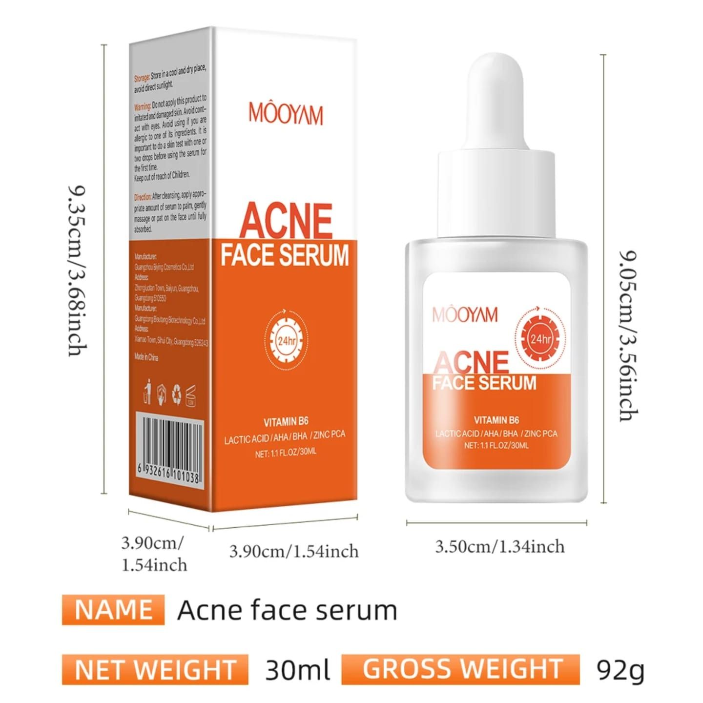 MOOYAM Acne Serum: Your Double Agent Against Breakouts Fade post-acne scars for even tone skin, Dissolve pore-clogging oil & dirt and Calm redness & reduce inflammation