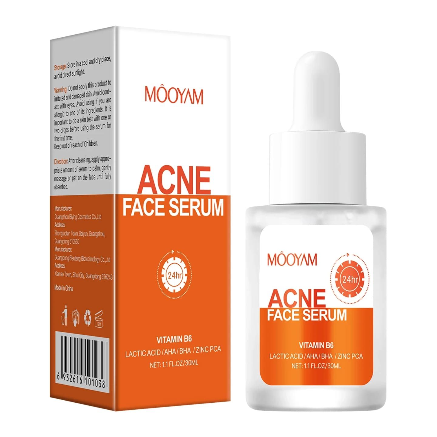 MOOYAM Acne Serum: Your Double Agent Against Breakouts Fade post-acne scars for even tone skin, Dissolve pore-clogging oil & dirt and Calm redness & reduce inflammation