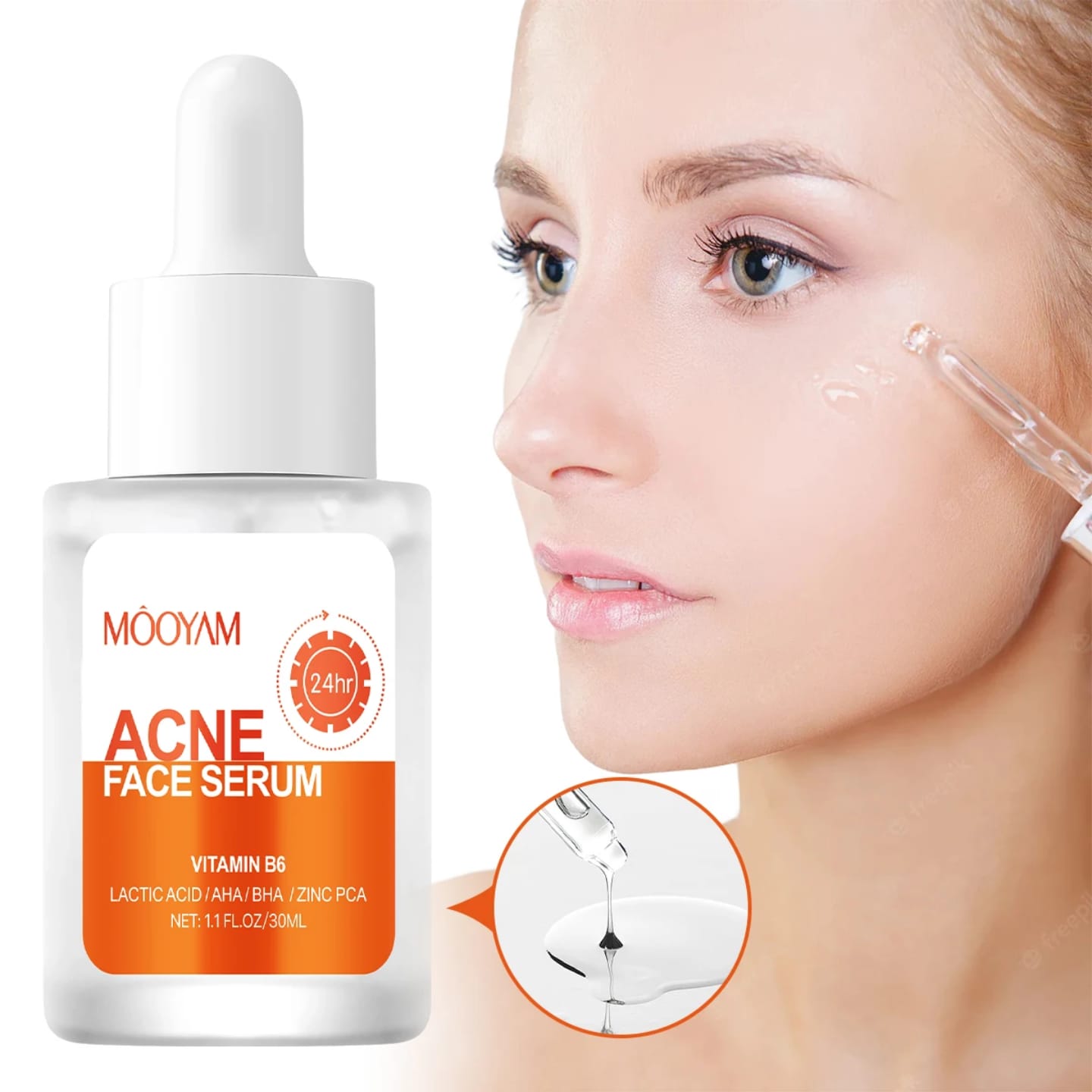 MOOYAM Acne Serum: Your Double Agent Against Breakouts Fade post-acne scars for even tone skin, Dissolve pore-clogging oil & dirt and Calm redness & reduce inflammation