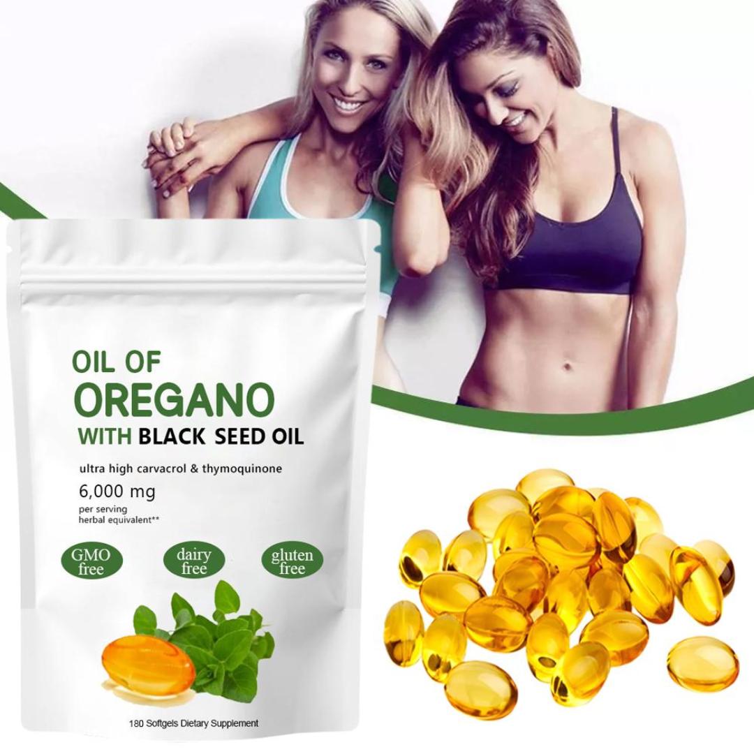 OIL OF OREGANO & BLACK SEED OIL 6000MG | HIGH CARVACROL NATURAL EXTRACT | IMMUNE & RESPIRATORY SUPPORT SUPPLEMENT (180 SOFTGELS)