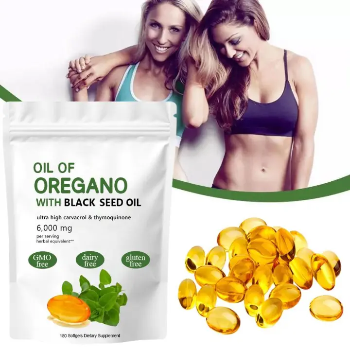 OIL OF OREGANO & BLACK SEED OIL 6000MG | HIGH CARVACROL NATURAL EXTRACT | IMMUNE & RESPIRATORY SUPPORT SUPPLEMENT (180 SOFTGELS)