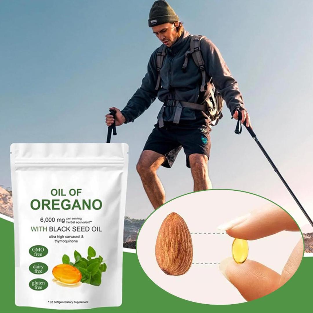 OIL OF OREGANO & BLACK SEED OIL 6000MG | HIGH CARVACROL NATURAL EXTRACT | IMMUNE & RESPIRATORY SUPPORT SUPPLEMENT (180 SOFTGELS)