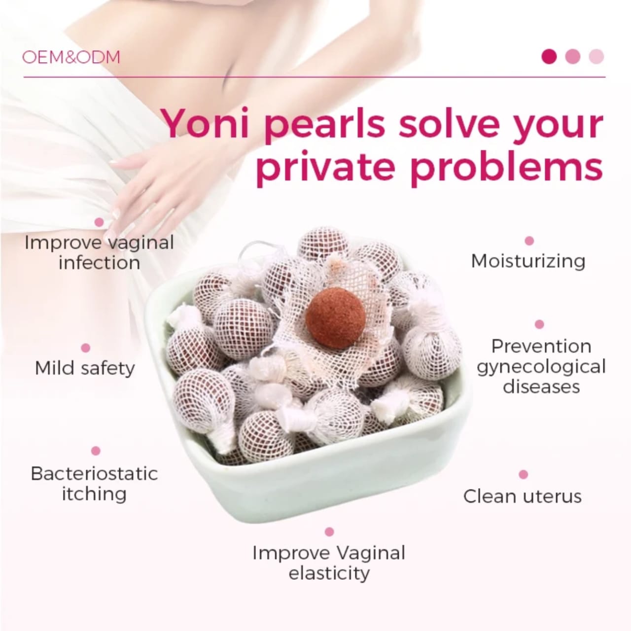 Vaginal Yoni detox pearls improve issues like Low libido, Infertility, Yeast infections, Vaginal dryness, looseness, odor, irregular periods, PMS, period cramps, PCOS, UTI, Uterine fibroids