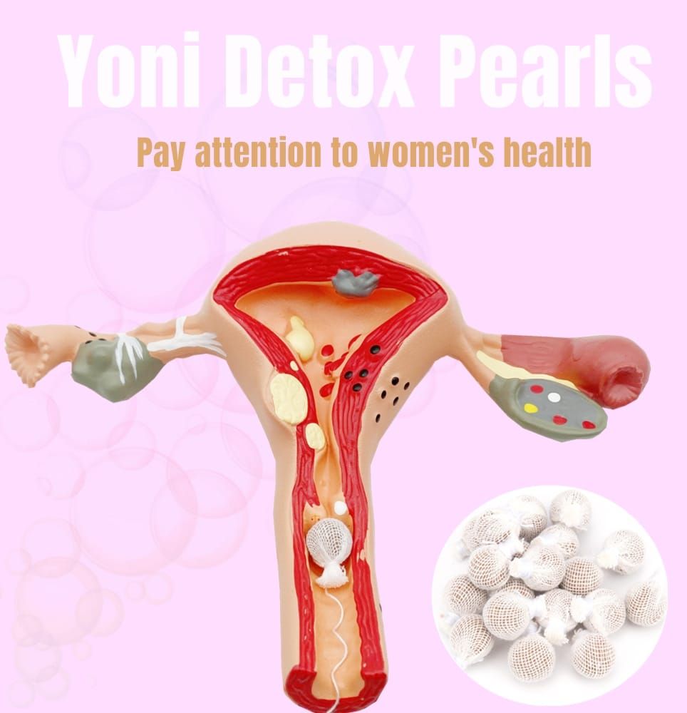 Vaginal Yoni detox pearls improve issues like Low libido, Infertility, Yeast infections, Vaginal dryness, looseness, odor, irregular periods, PMS, period cramps, PCOS, UTI, Uterine fibroids