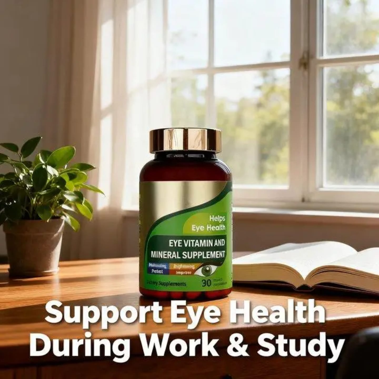 EYE VITAMIN AND MINERAL SUPPLEMENT 90 CAPSULES – VISION SUPPORT, EYE HEALTH & DAILY NUTRIENT FORMULA