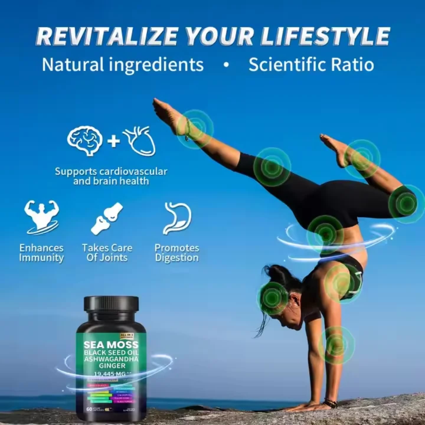 Sea Moss Supplement - Supports Thyroid Health, Anti-aging, Antioxidant, Improve Immunity, Detox, Beauty Health