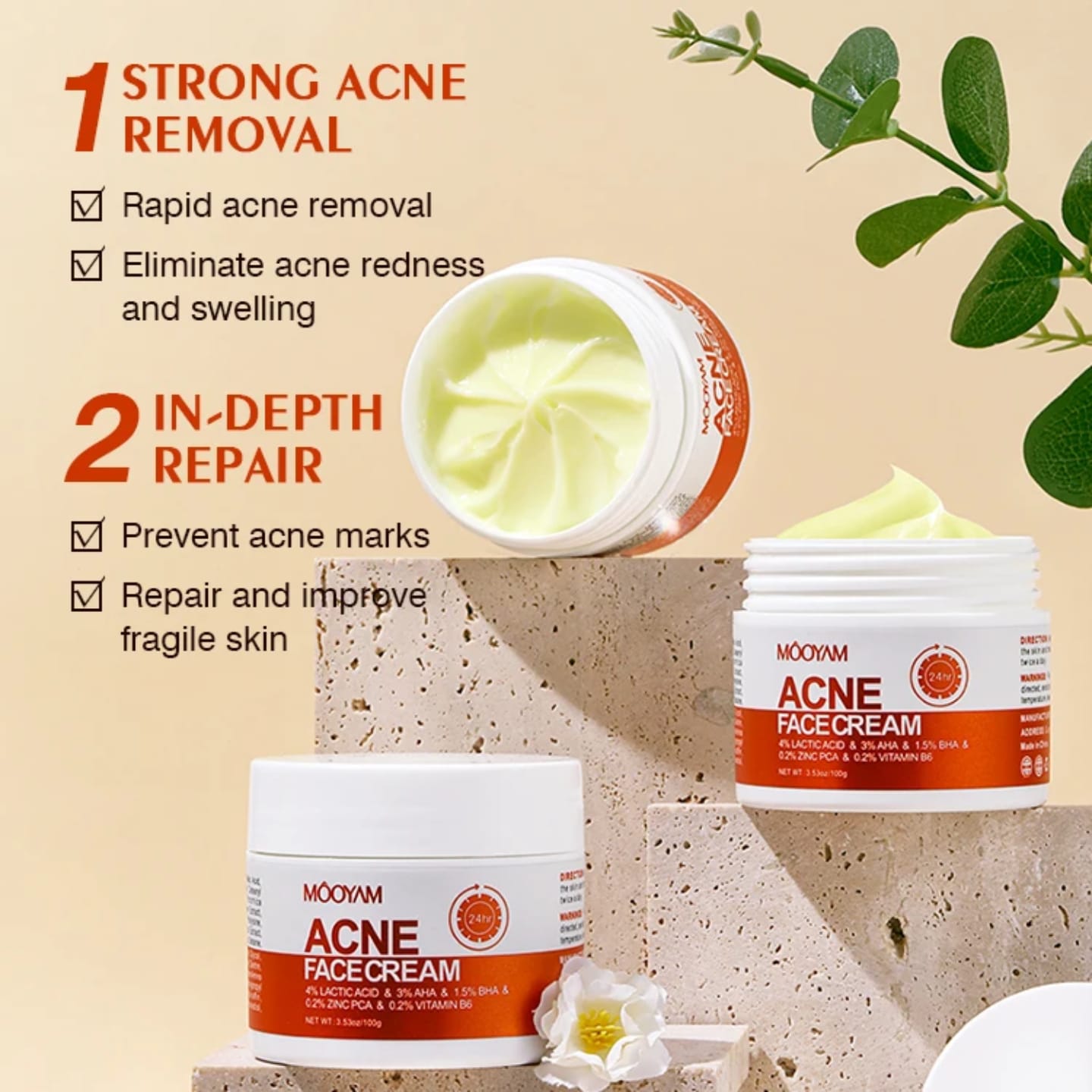 Mooyam Acne treatment Face Cream – Acne Treatment, Blemish Control, Exfoliating Cream for Clear Skin 30g Fast Delivery In Stock