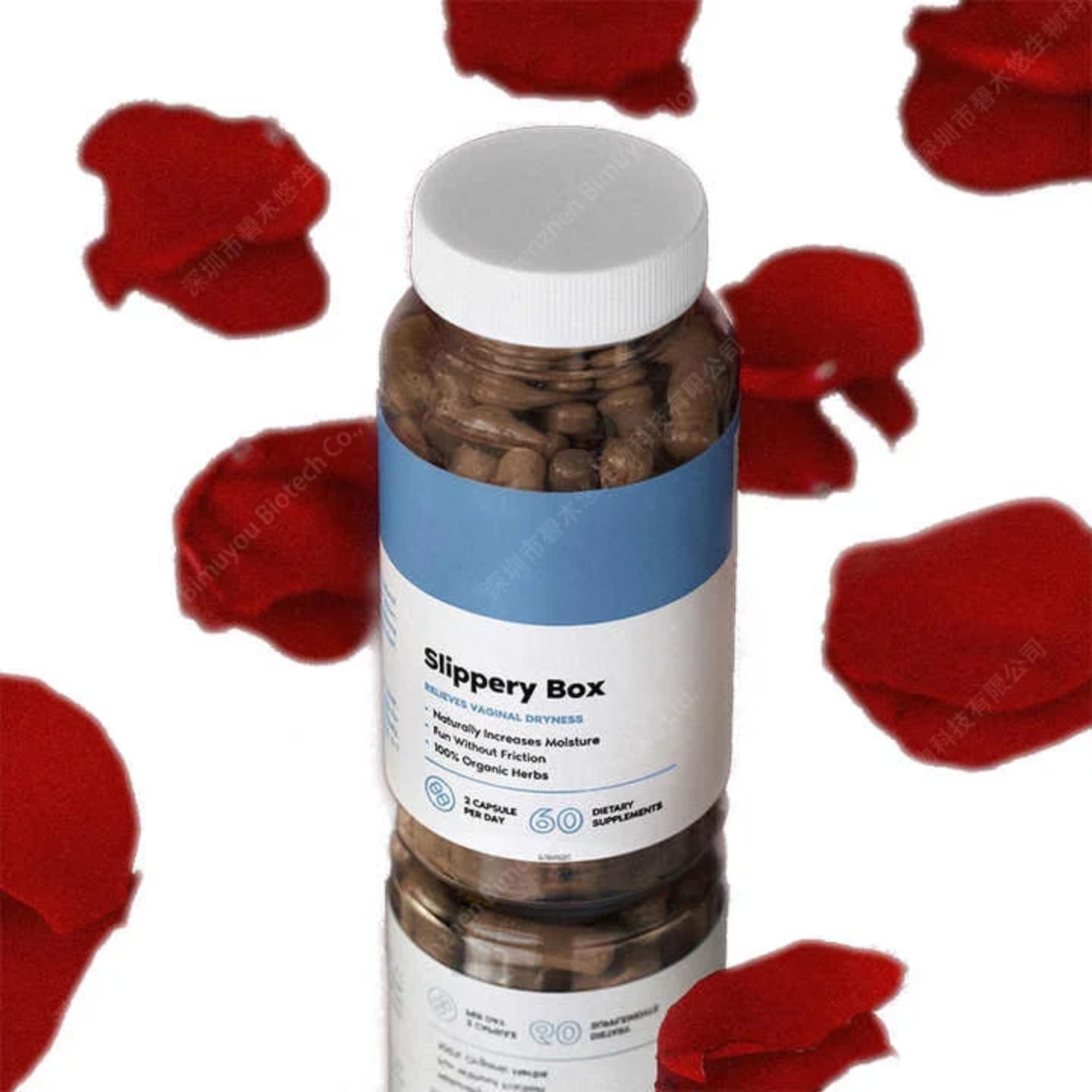 Organic Feminine Moisture Complex (Slippery Box) – 60 Dietary Supplement Capsules – 100% Natural Herbal Internal Support – Kylnn Bliss Botanical Series