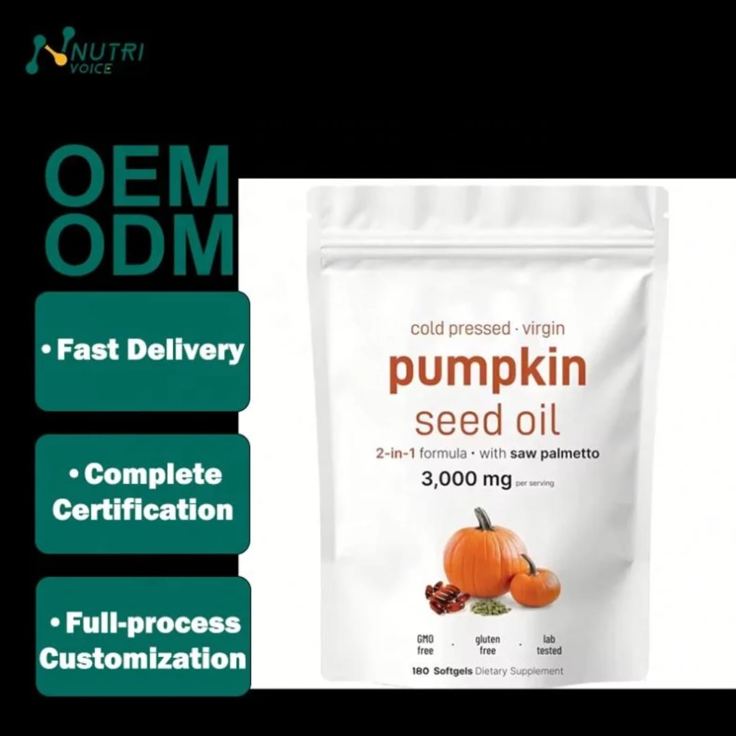 [OFFER] Pumpkin Seed Oil + Saw Palmetto (180 Softgels) - 3000mg Hair Growth & Prostate Support - Cold Pressed Virgin Oil