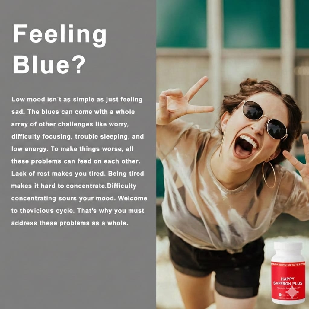 Happy Saffron Capsules Supports a positive mood & emotional balance, Boosts memory, focus & cognitive function, Reduces stress, anxiety & mental fatigue,Rich in antioxidants for overall wellness