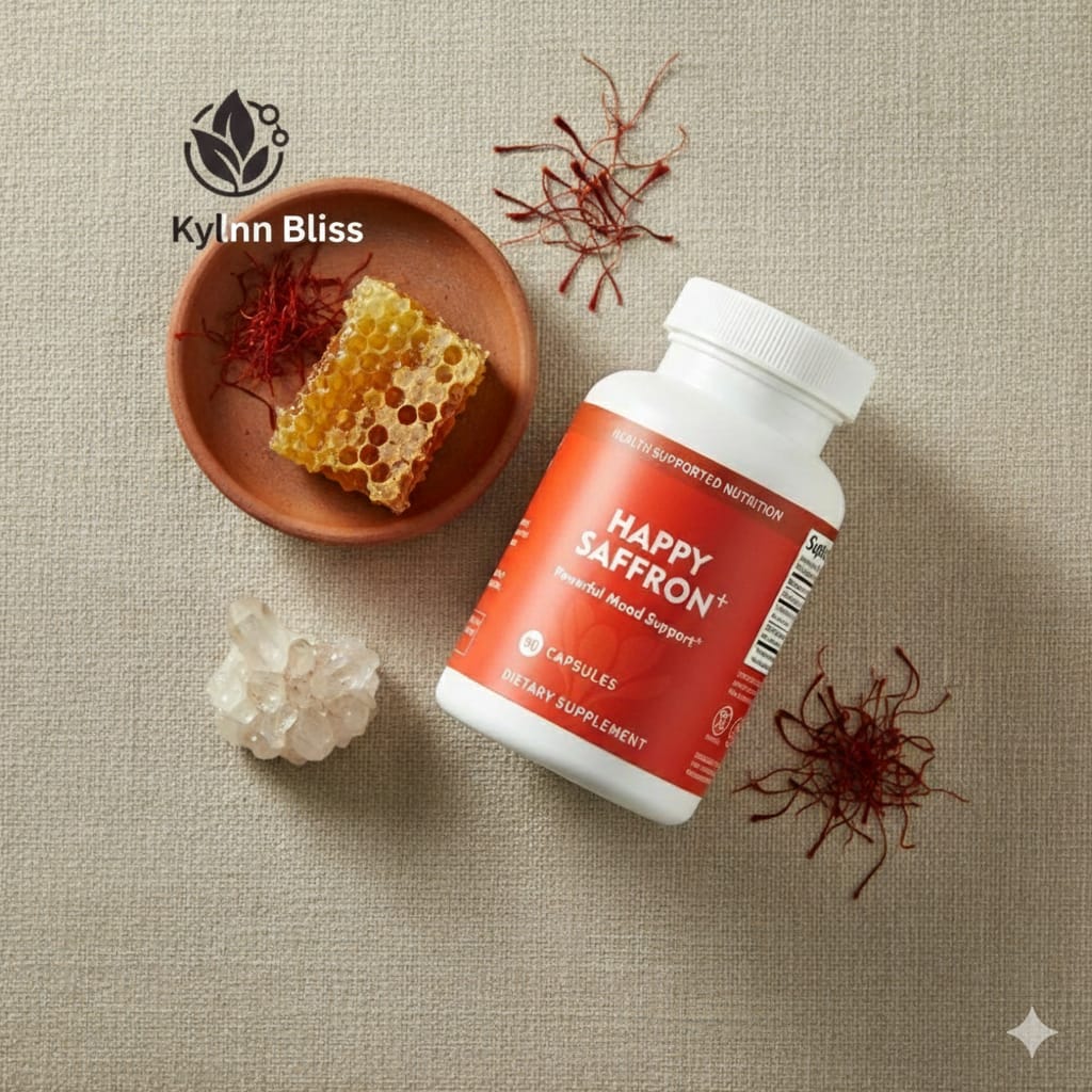 Happy Saffron Capsules Supports a positive mood & emotional balance, Boosts memory, focus & cognitive function, Reduces stress, anxiety & mental fatigue,Rich in antioxidants for overall wellness