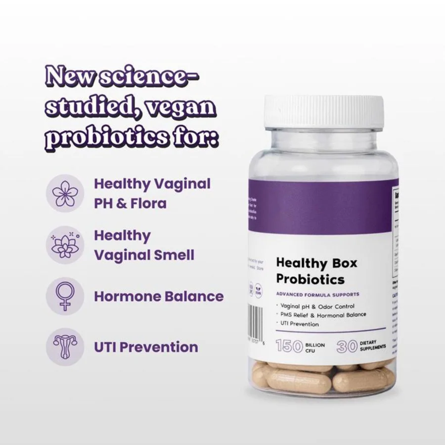 Healthy Care Probiotics for Women – Vaginal Health Supplement with Odor Control & pH Balance, Hormonal Balance & PMS Relief, UTI Prevention Support – Natural Formula Dietary Supplement – 30 Capsules