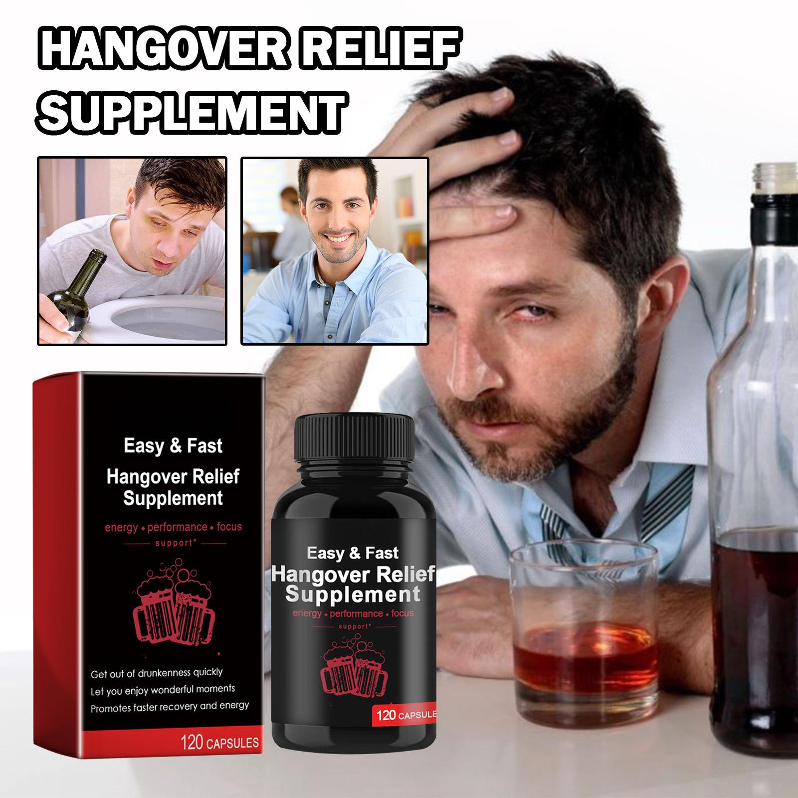 Hangover Relief Capsules-Natural Alcohol Detox & Liver Support, Fast Recovery 120 capsules