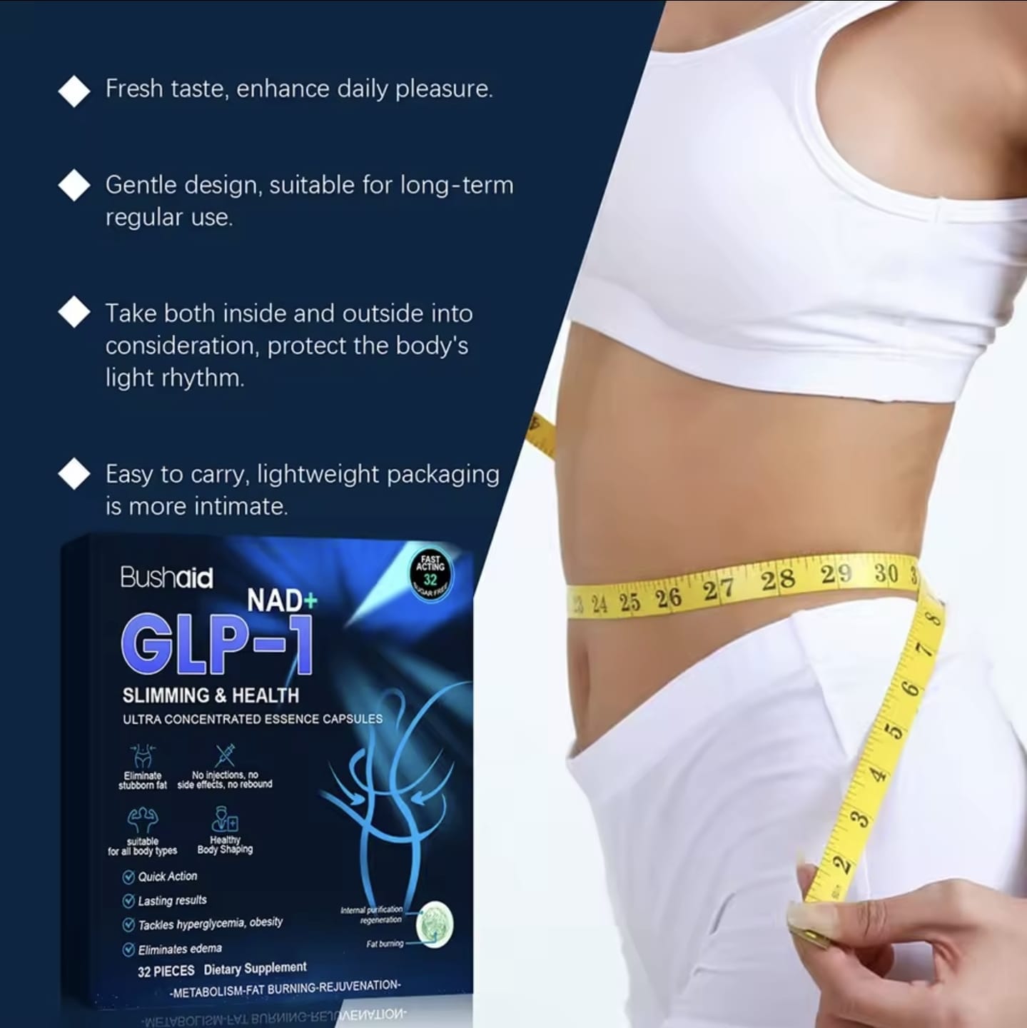 [OFFER] NAD+ GLP-1 Slimming & Health Capsules – Ultra Concentrated Fat Burner & Metabolism Booster – Appetite Control & Internal Purification (32 Pcs)