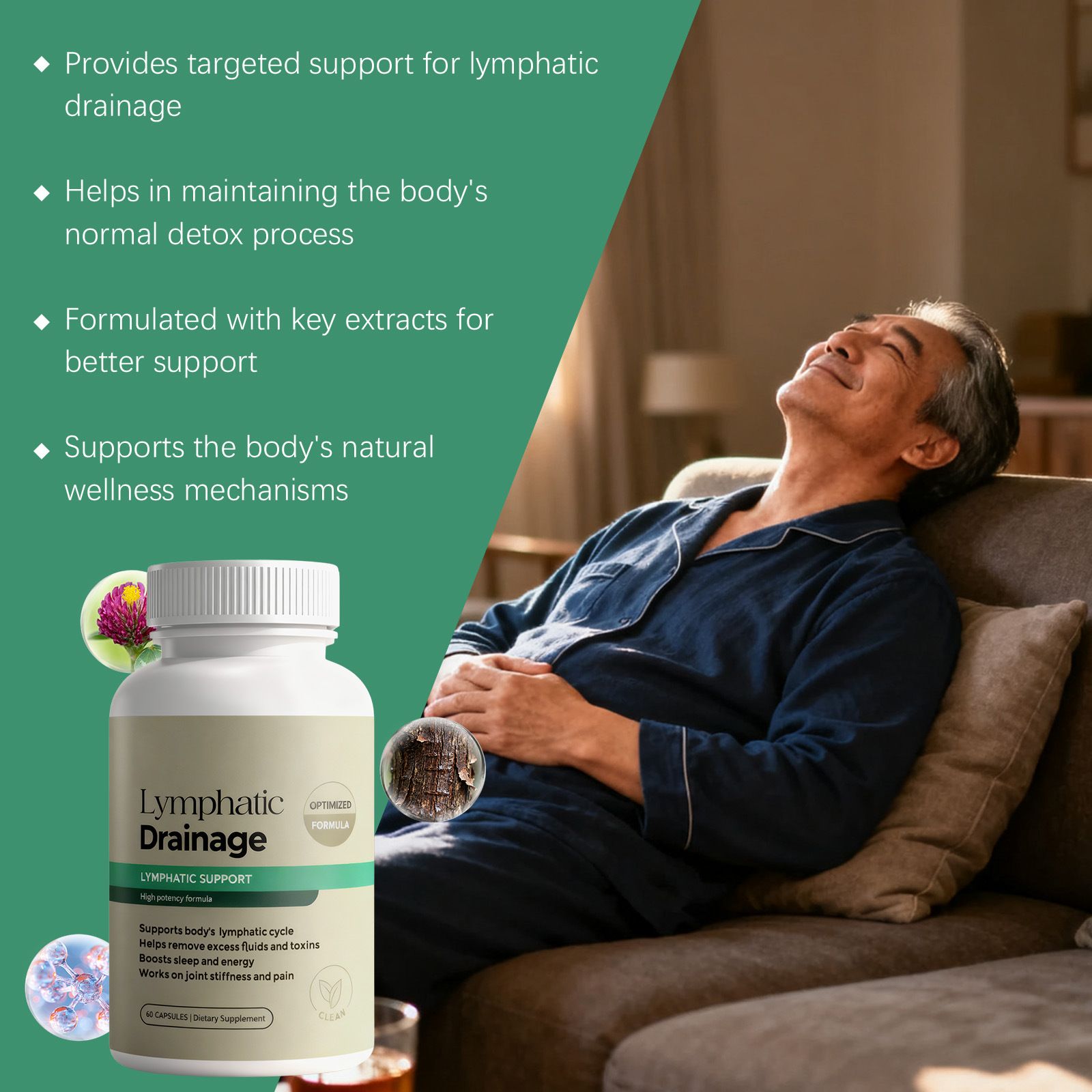 Lymphatic Drainage Capsules – Detox, Circulation & Immune Support – 60 Capsules (Optimized Formula)