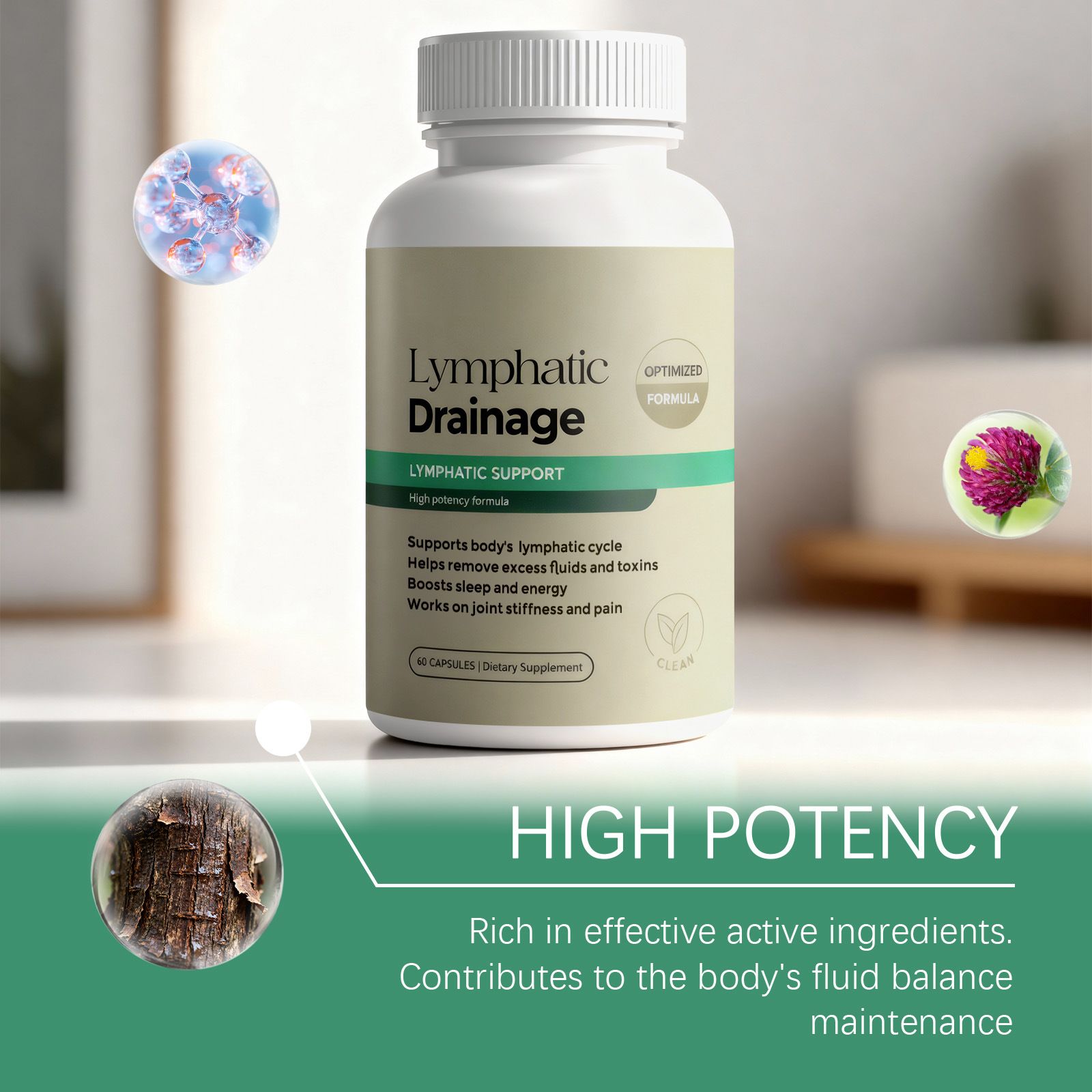 Lymphatic Drainage Capsules – Detox, Circulation & Immune Support – 60 Capsules (Optimized Formula)