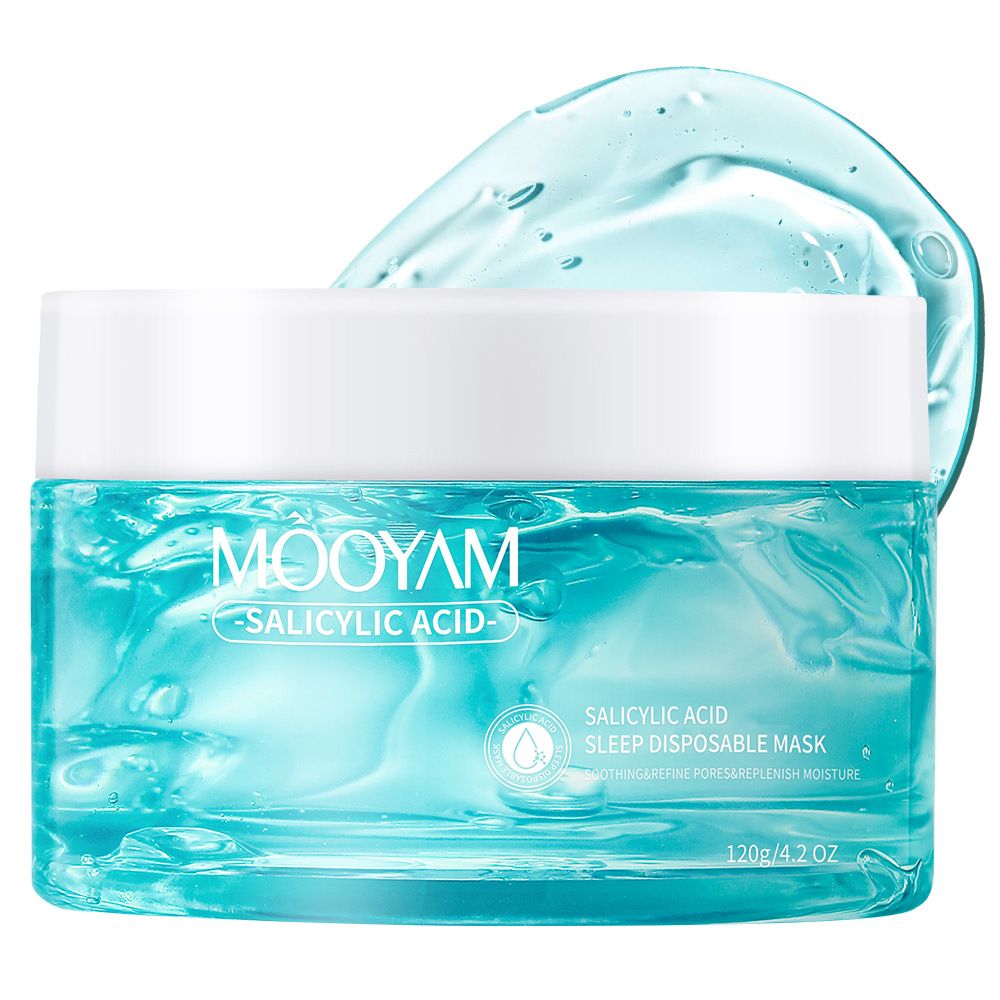 Mooyam Salicylic Acid Sleep Mask 120g Overnight Gel-Based Facial Treatment for Hydration, Exfoliation & Clear, Translucent  glass Skin Deeply Nourishes & Soothes All Skin Types