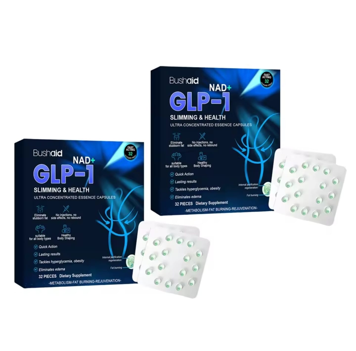 [OFFER] NAD+ GLP-1 Slimming & Health Capsules – Ultra Concentrated Fat Burner & Metabolism Booster – Appetite Control & Internal Purification (32 Pcs)