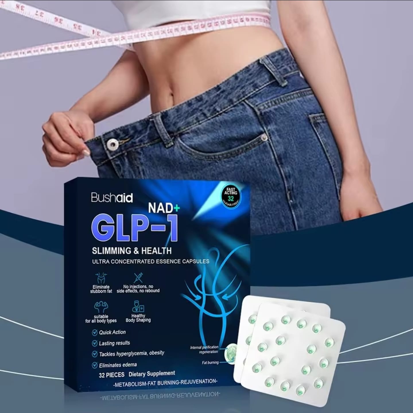 [OFFER] NAD+ GLP-1 Slimming & Health Capsules – Ultra Concentrated Fat Burner & Metabolism Booster – Appetite Control & Internal Purification (32 Pcs)