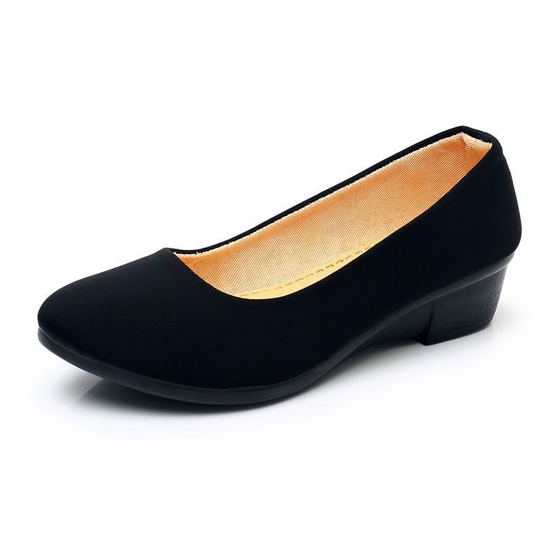 Spring and Autumn New Cloth Shoes, Women's Single Shoes, Flat Women's Shoes, Soft Soles, Black Work Shoes, Versatile and Comfortable Beanie Shoes black
