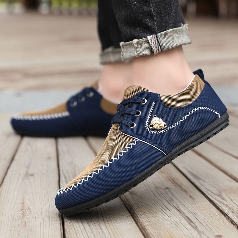 2024 New Beanie Shoes Men's Casual Canvas Shoes Korean Version Trend Plus Size Men's Shoes Manufacturers Wholesale Casual Shoes Men Brown,EU44