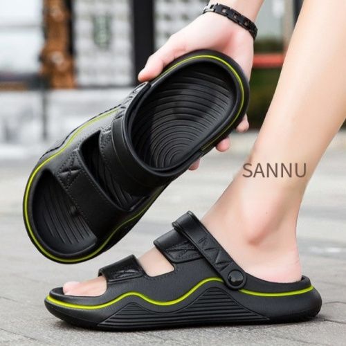 Sandals Men's Summer New Wear Non-slip Dual-purpose Wade Driver Driving Leisure Beach Slippers Men black