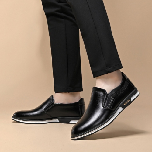 Large-size men's leather shoes soft-soled formal casual British style slip-on shoes comfortable and breathable shoes but single shoes