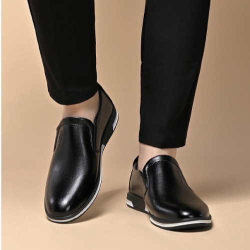 Large-size men's leather shoes soft-soled formal casual British style slip-on shoes comfortable and breathable shoes but single shoes