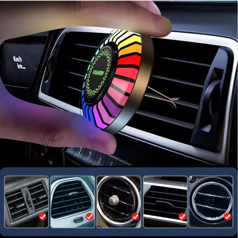 Car Air Freshener with LED RGB Lamp High Quality Truck Rhythm Fragrance Ambient Light Automobile Party Interior Accessories