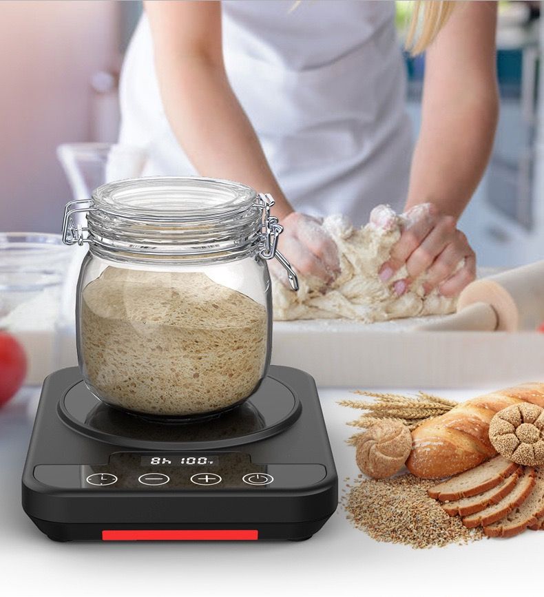 Sourdough Starter Warmer, Thermostat Control (70-100°F) Sourdough Heating Mat, 0-12 Hours Timer, Heater Auto On/Off, Homemade Sourdough Bread Baking Tools for Home Kitchens