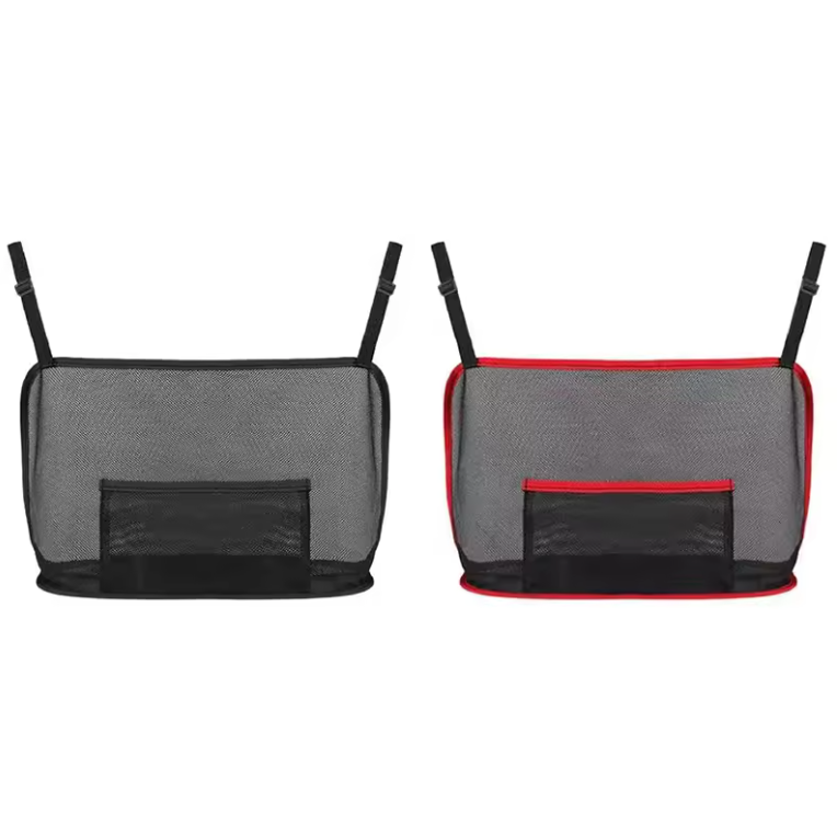 Large Capacity Car Seat Net Pocket Handbag Purse Holder Bag Organizer Storage Pet Net Barrier Dog Pouch Between Back Seats